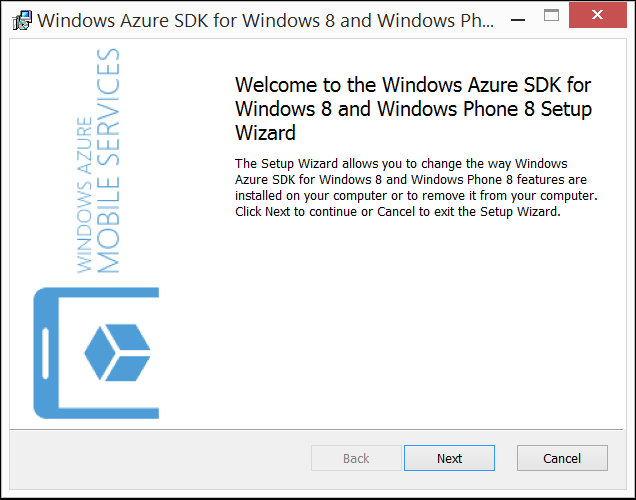 Install Azure Mobile Services SDK