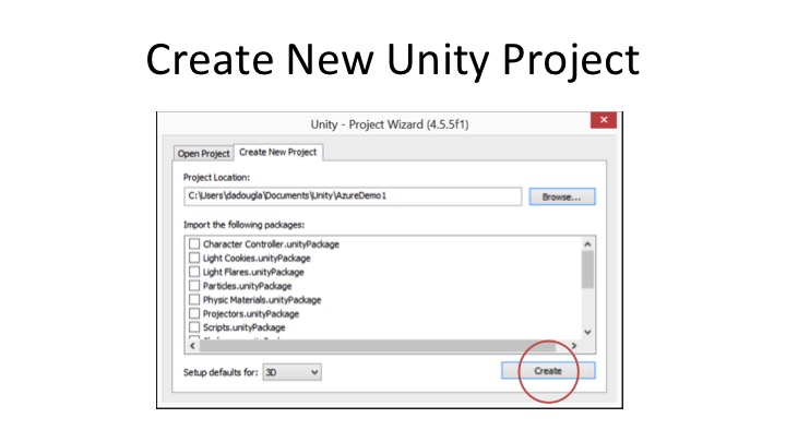 Unity3d New Project